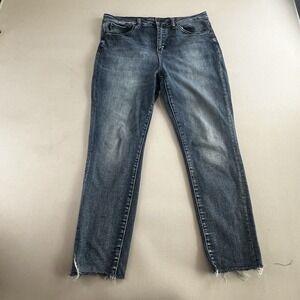 Judy Blue Jeans Womens 13/31 (W33x 25)Blue Light Wash Skinny Fit Raw Hem JB88191